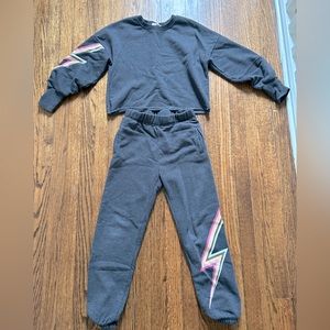 Z Supply Girls Addie Bolt Jogger - Washed Black. Size 7-8.